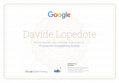 attestato google digital marketing